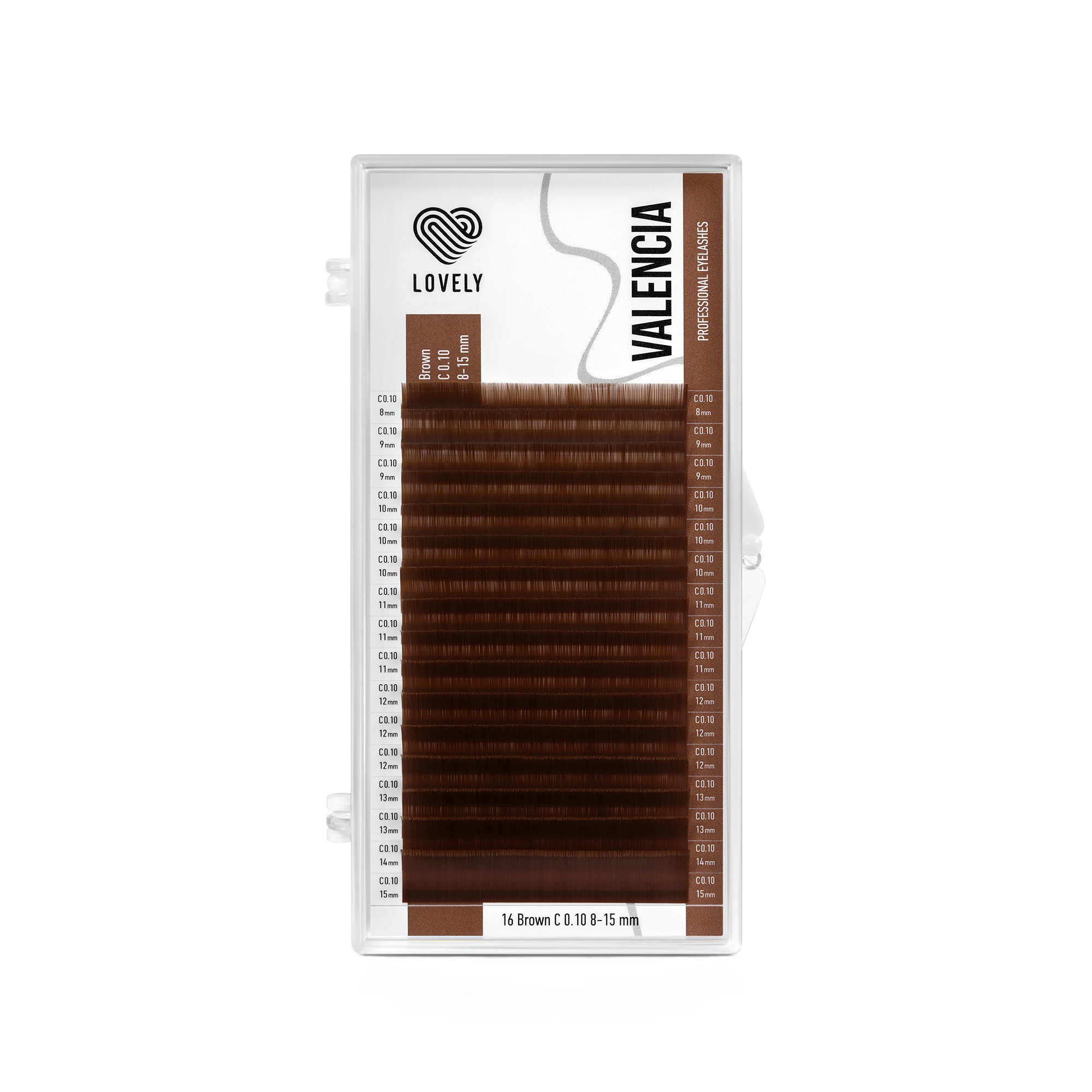 Brown lashes LOVELY Valencia - 16 lines - MIX