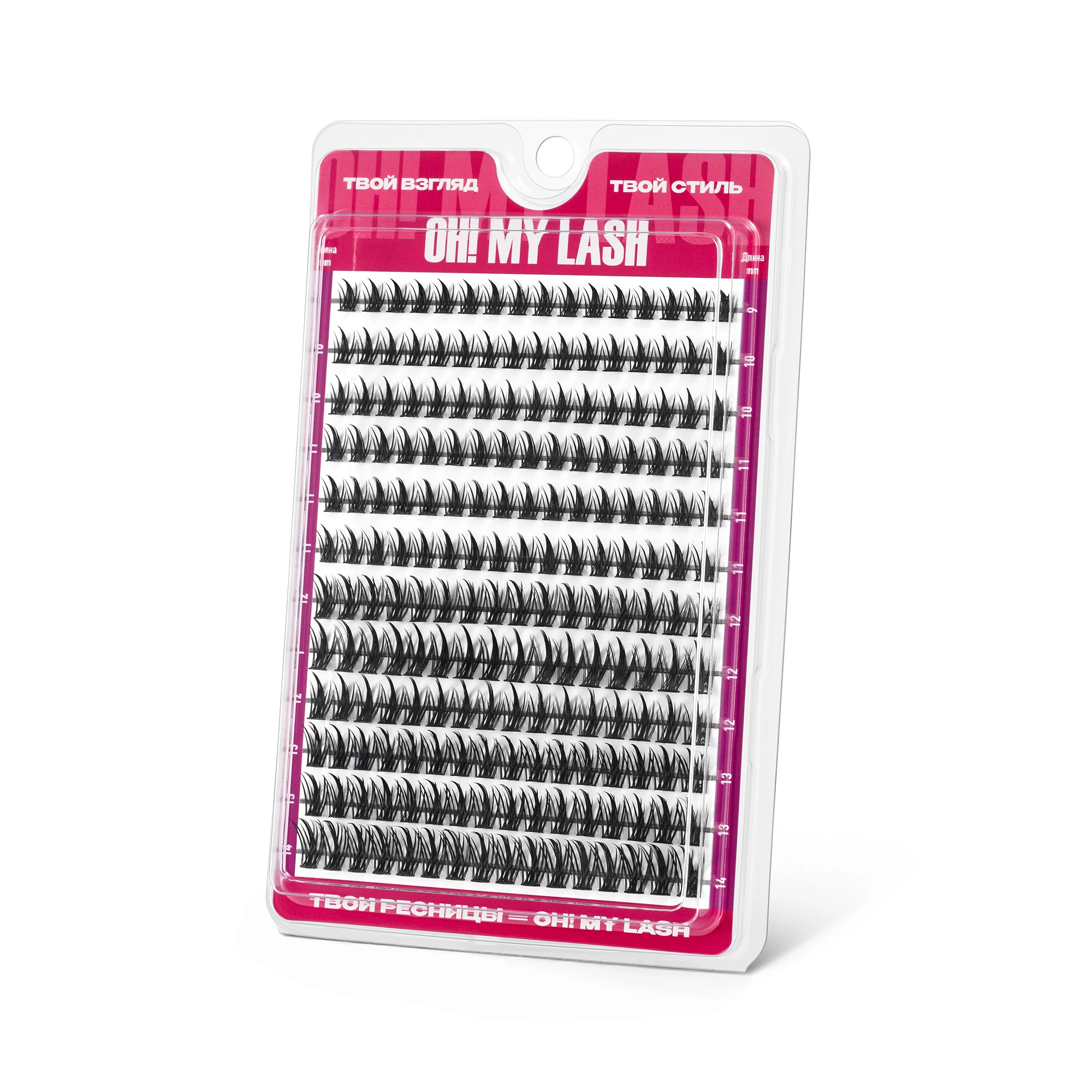 Black strip lash set OH! MY LASH clusters "Doll fix" with glue - 4
