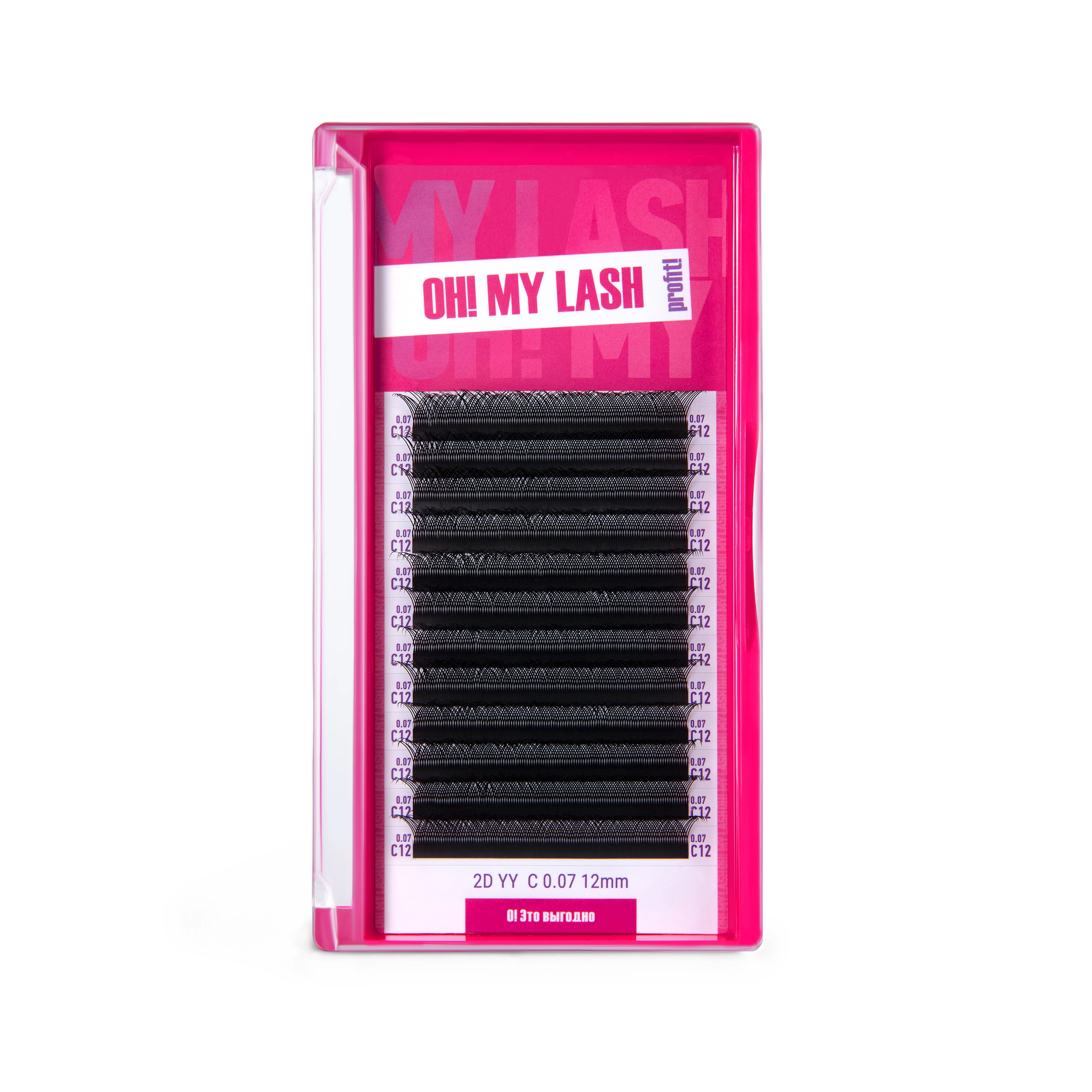 Black lashes OH! MY LASH in clusters 2D-YY - 12 lines - MIX