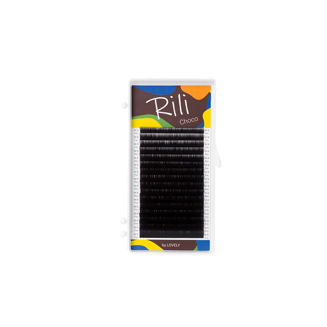 Dark brown lashes Rili Choco - 16 lines - MIX