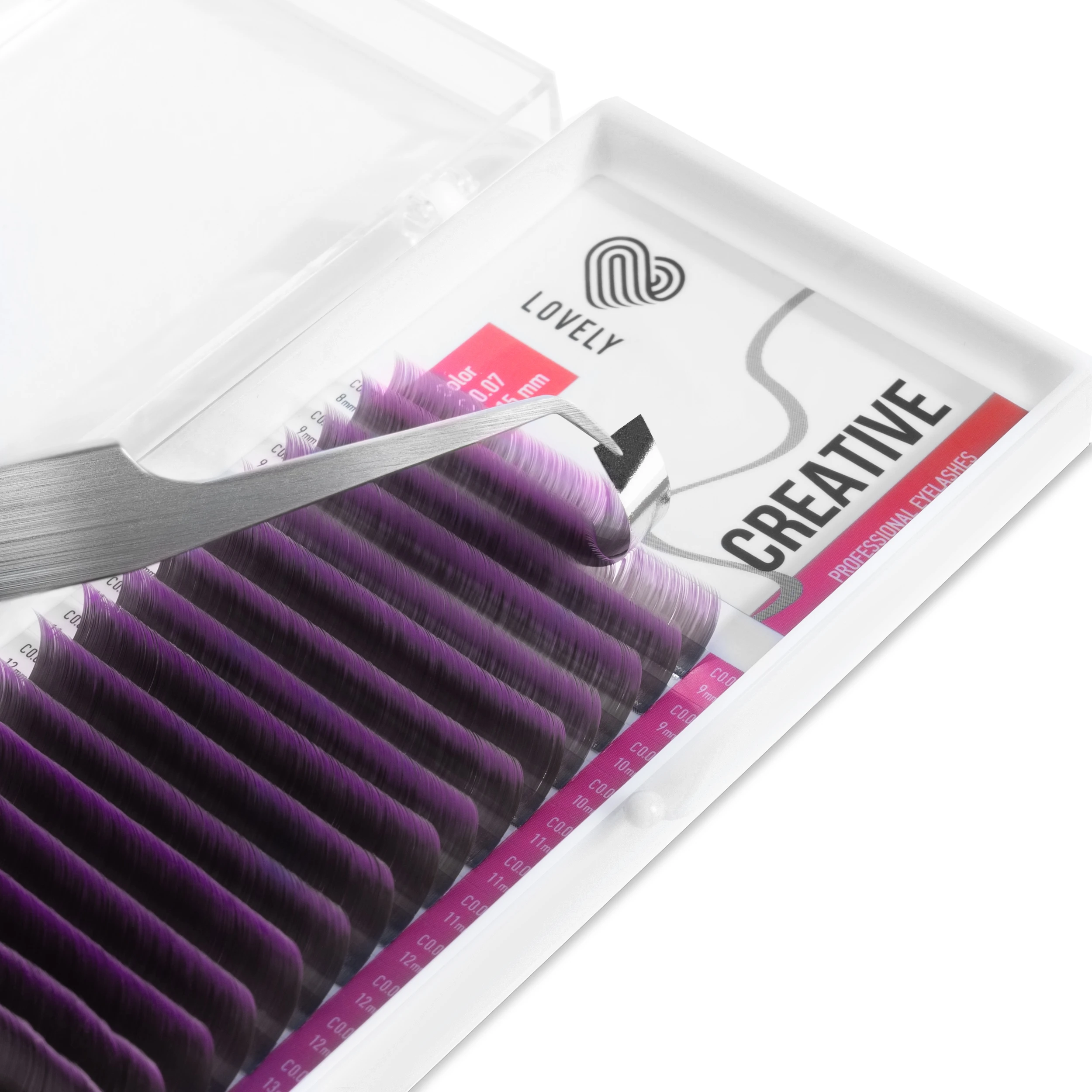 Kirpikler ombre fioletovyye LOVELY creative - 16 satır - MIX - 4