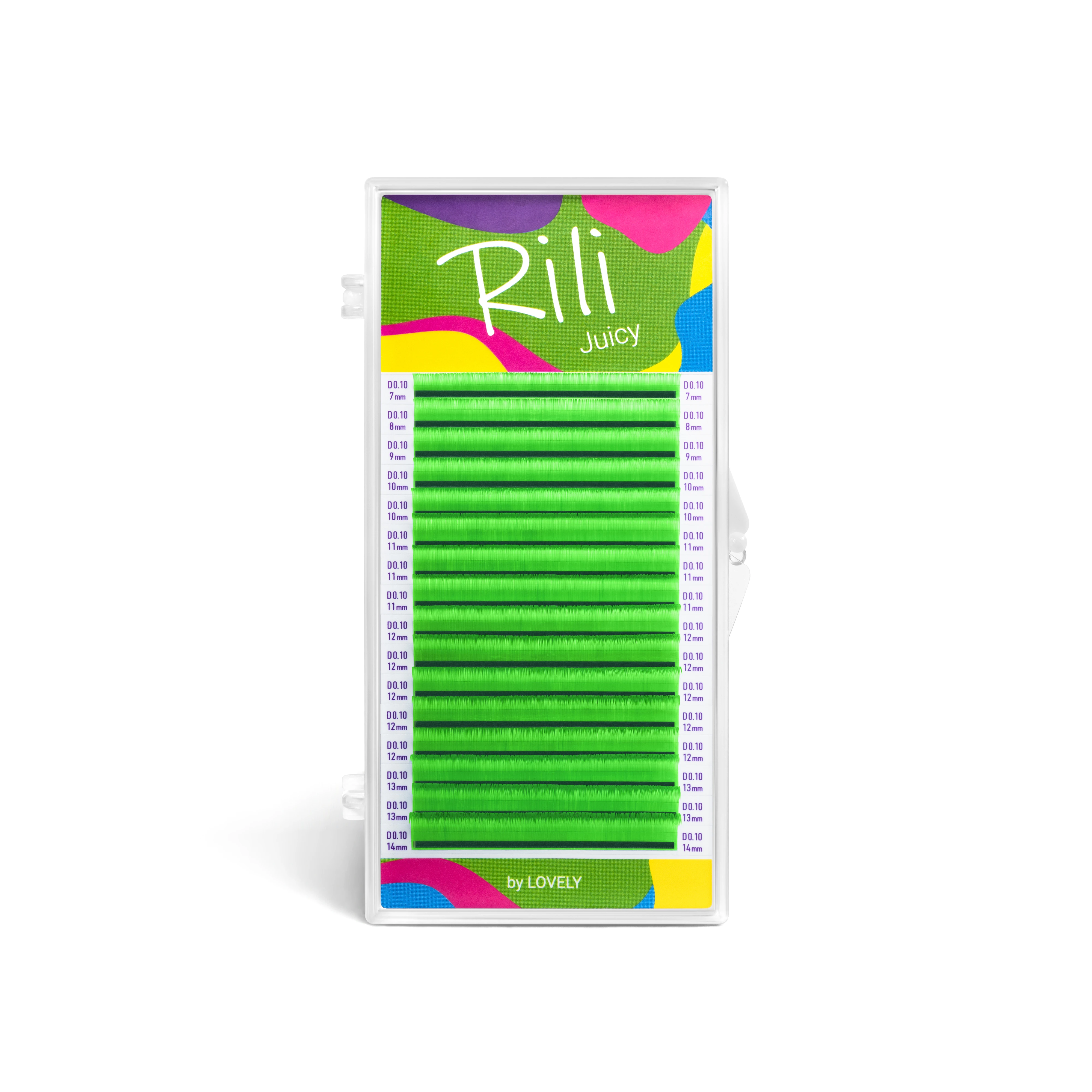 Lashes neonovyye zelenyye Rili Juicy - 16 lines - MIX