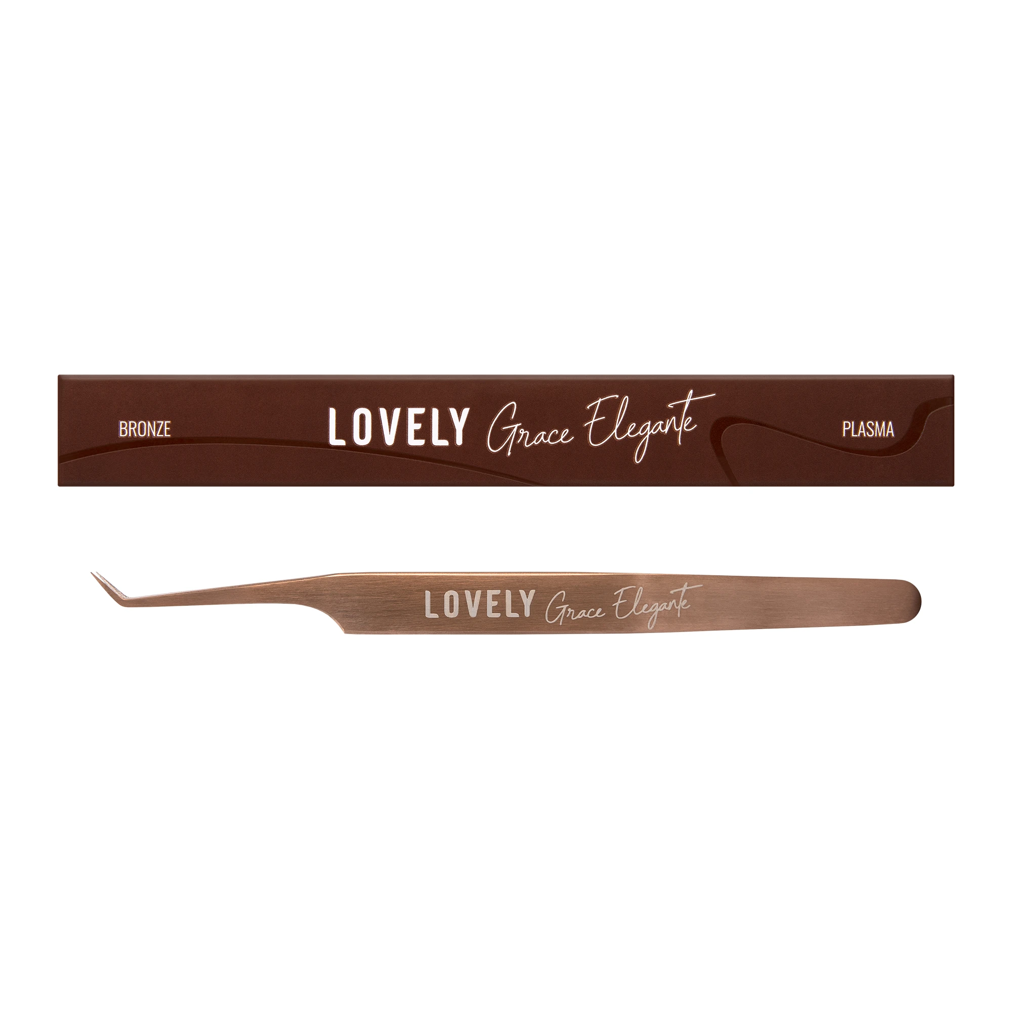 Extension tweezers resnits Lovely NanoFiber, series Grace Elegante Bronze