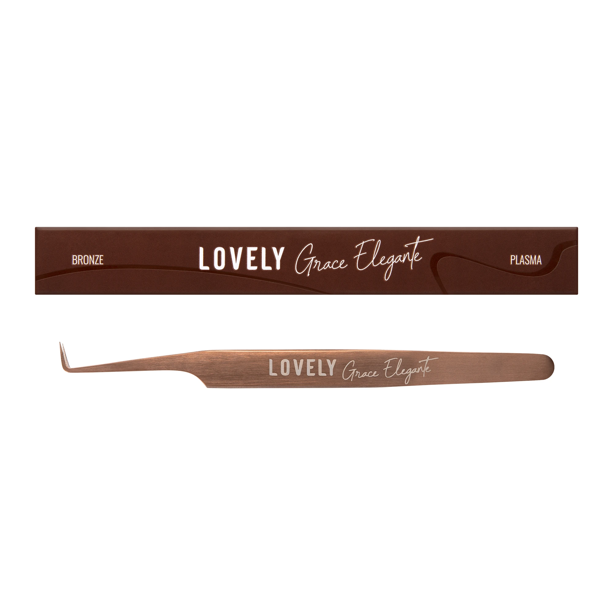 Extension tweezers resnits Lovely NanoFiber, series Grace Elegante Bronze, type G 7 mm (Clearance)