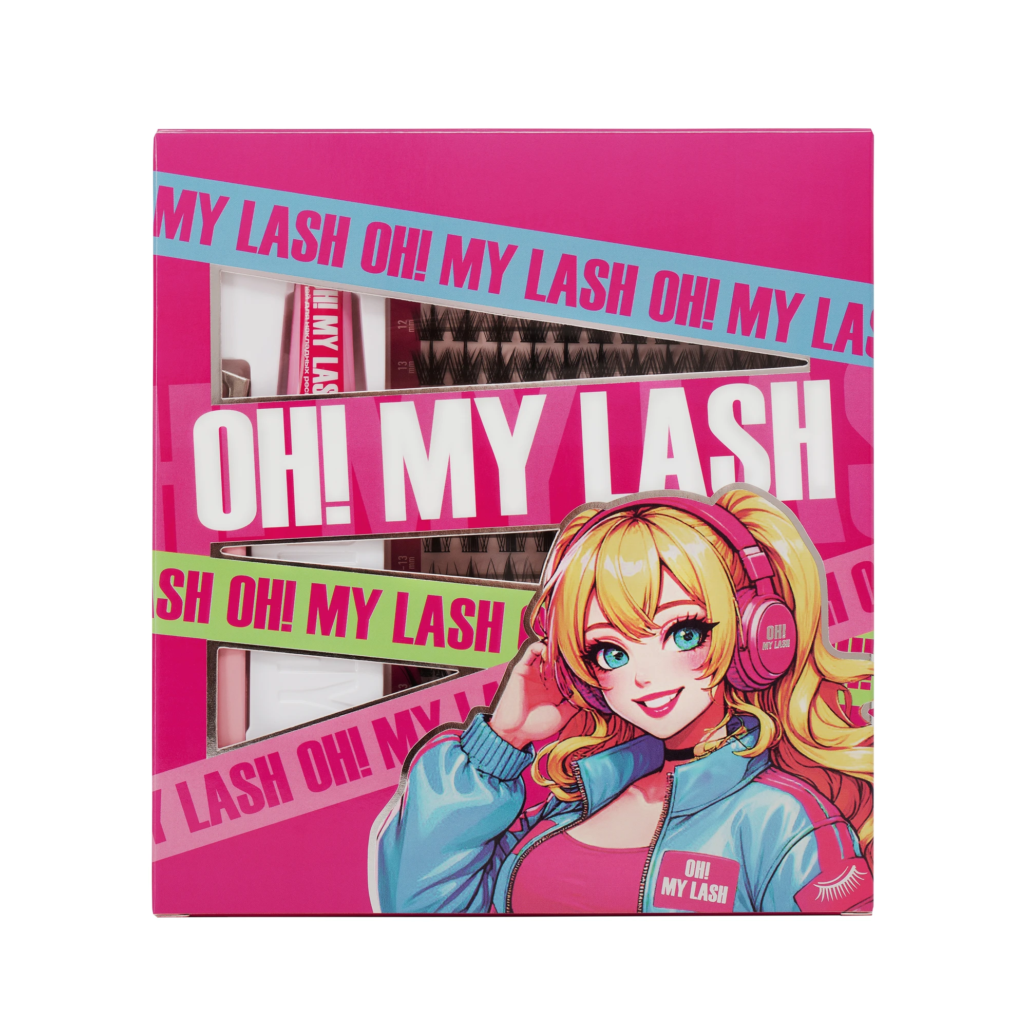 Black strip lash set OH! MY LASH clusters 3v1 "Tokyo"