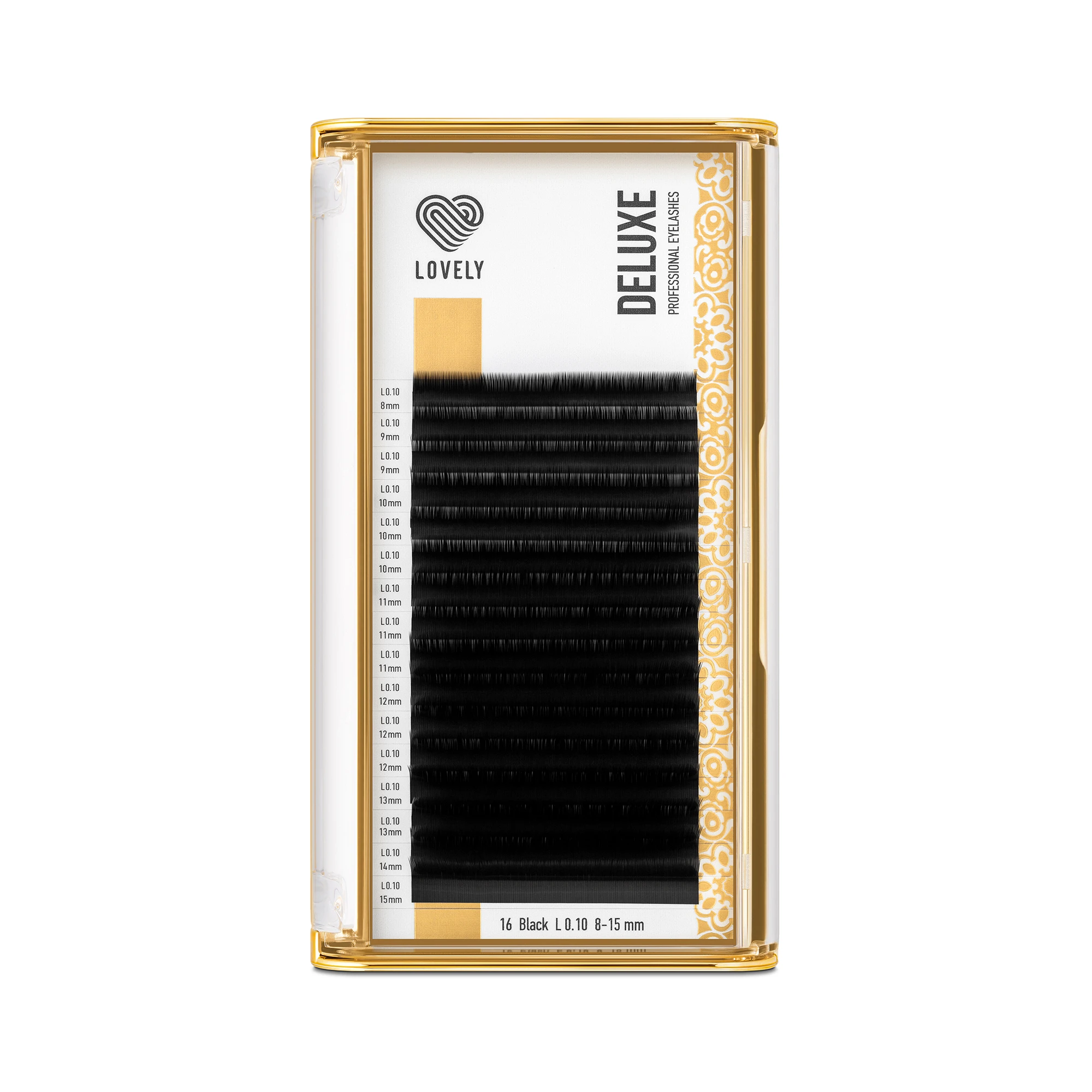 Black lashes Lovely series "Deluxe" - 16 lines - MIX