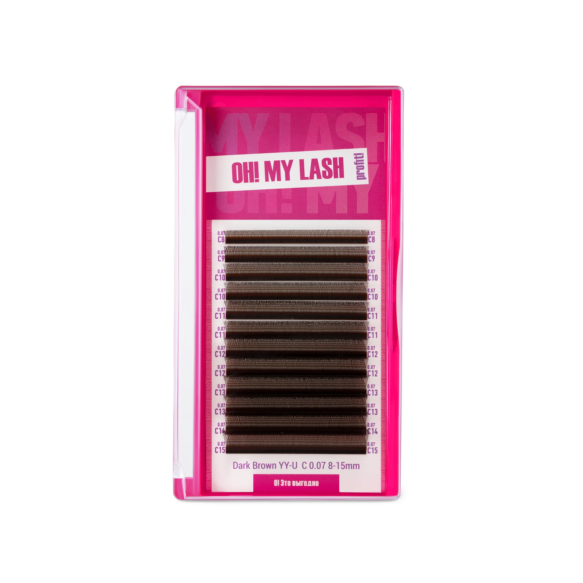Dark brown lashes OH! MY LASH in clusters YY-U - 12 lines - MIX