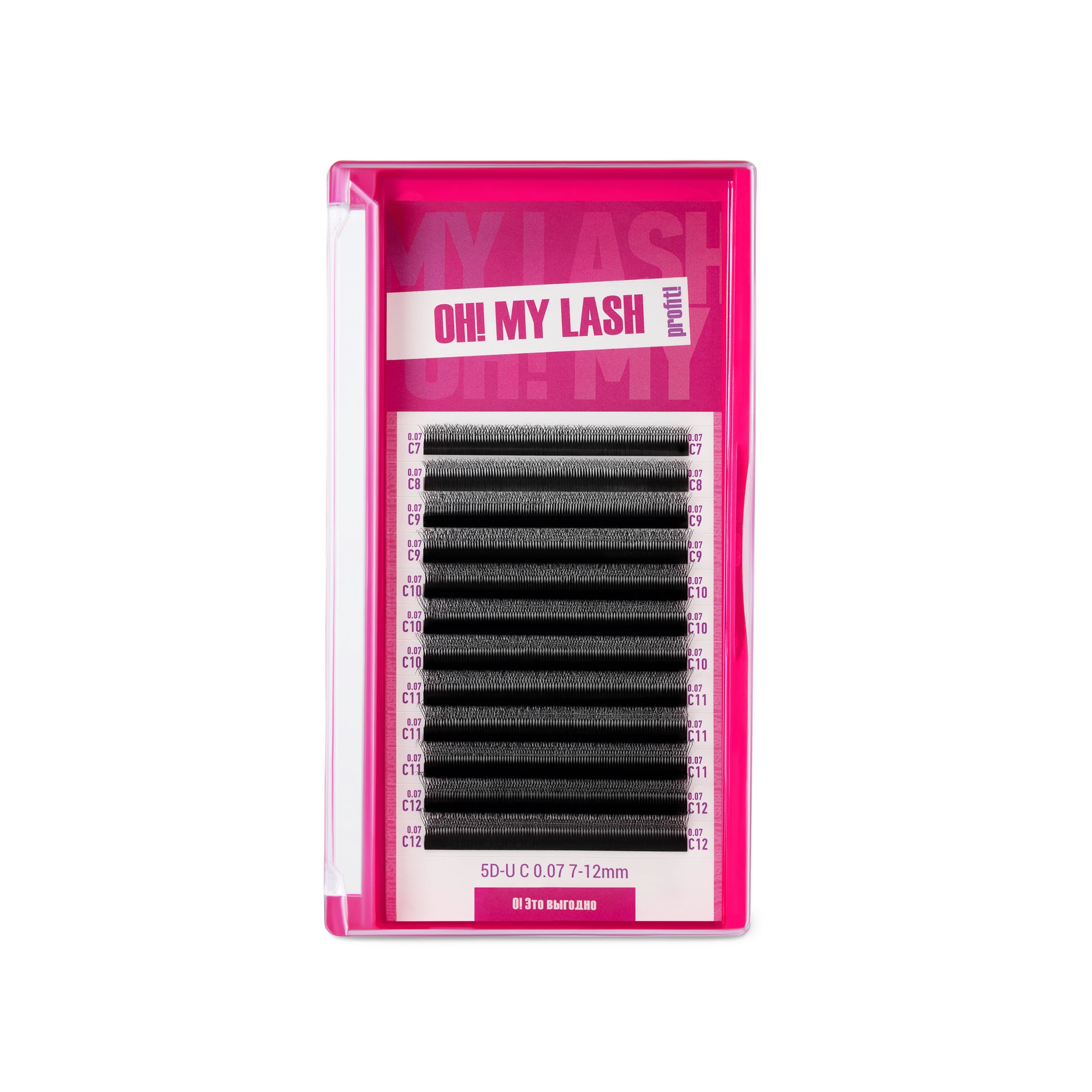 Lashes black OH! MY LASH v puchkakh 5D-U - 12 lines - MIX