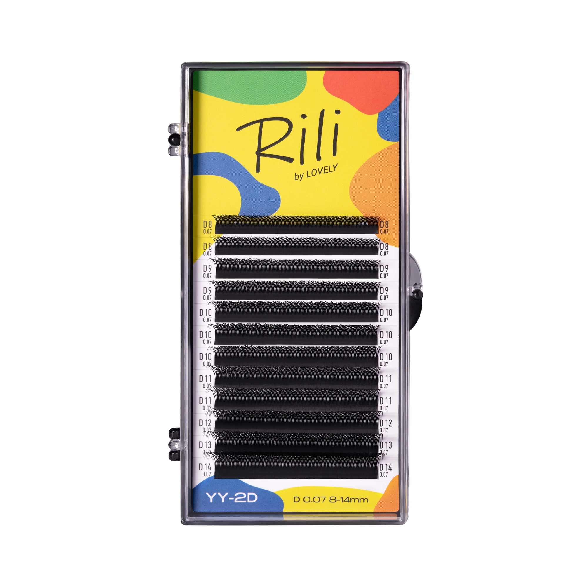 Black lashes Rili in clusters YY-2D - 12 lines - MIX