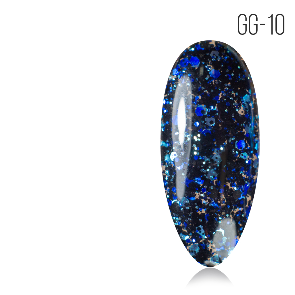 Gel Polish. GG-10. Glitter Gel No. 10 - 2